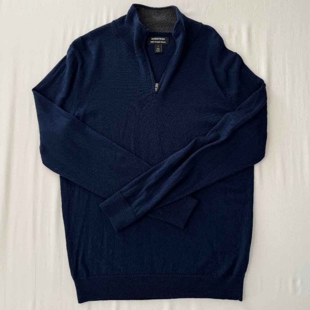 Nordstrom Men's Washable Merino Quarter Zip Sweater